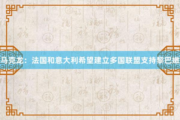 马克龙：法国和意大利希望建立多国联盟支持黎巴嫩