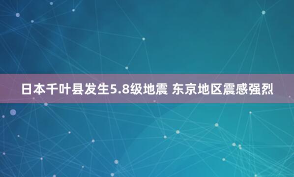 日本千叶县发生5.8级地震 东京地区震感强烈