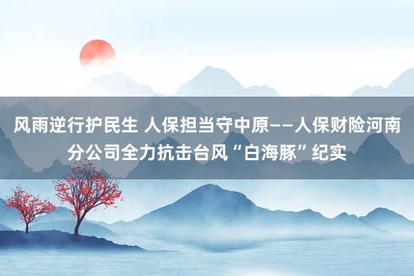 风雨逆行护民生 人保担当守中原——人保财险河南分公司全力抗击台风“白海豚”纪实