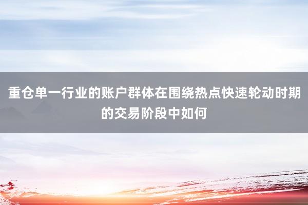 重仓单一行业的账户群体在围绕热点快速轮动时期的交易阶段中如何