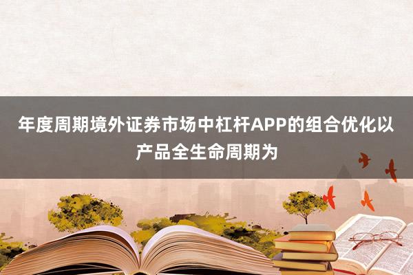 年度周期境外证券市场中杠杆APP的组合优化以产品全生命周期为