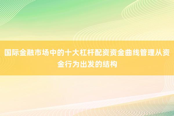 国际金融市场中的十大杠杆配资资金曲线管理从资金行为出发的结构