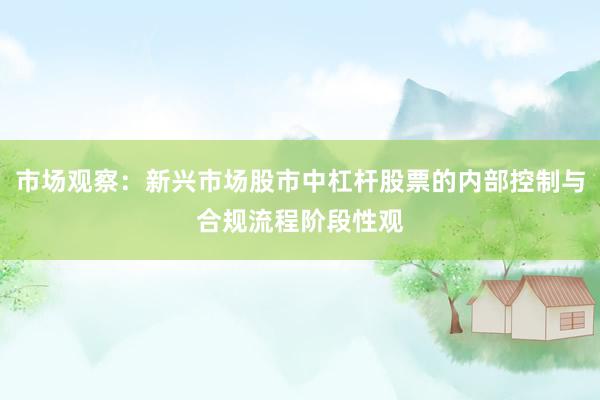 市场观察：新兴市场股市中杠杆股票的内部控制与合规流程阶段性观