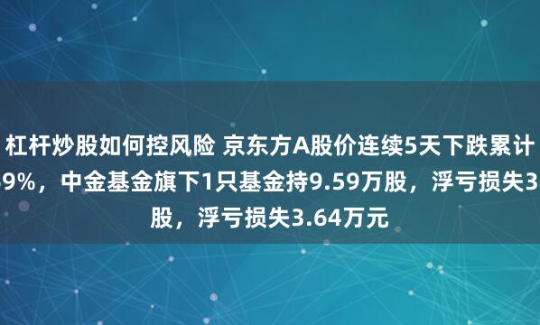 杠杆炒股如何控风险 京东方A股价连续5天下跌累计跌幅6.69%，中金基金旗下1只基金持9.59万股，浮亏损失3.64万元