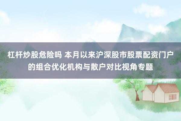 杠杆炒股危险吗 本月以来沪深股市股票配资门户的组合优化机构与散户对比视角专题