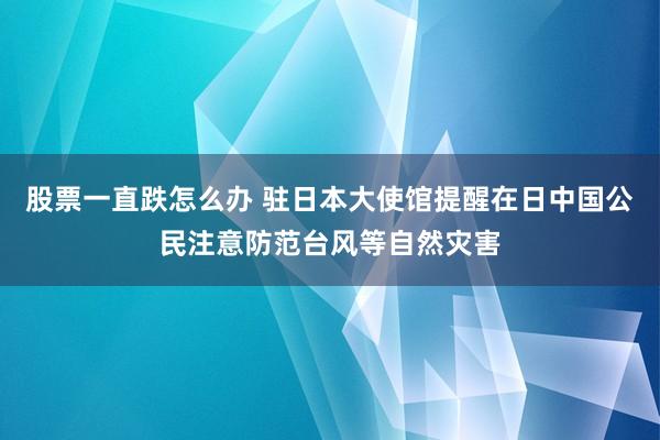 股票一直跌怎么办 驻日本大使馆提醒在日中国公民注意防范台风等自然灾害