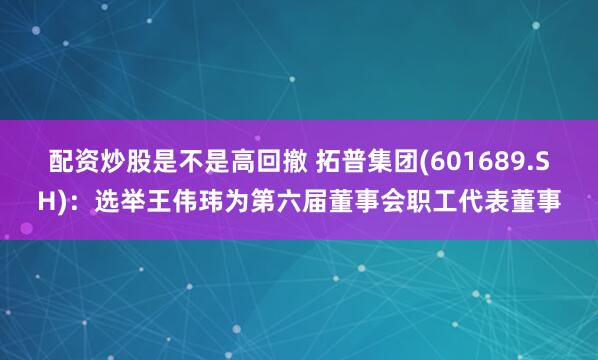 配资炒股是不是高回撤 拓普集团(601689.SH)：选举王伟玮为第六届董事会职工代表董事